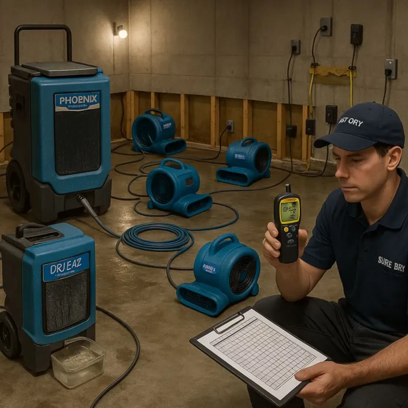 Structural Drying and Dehumidification process in Waynesville, NC